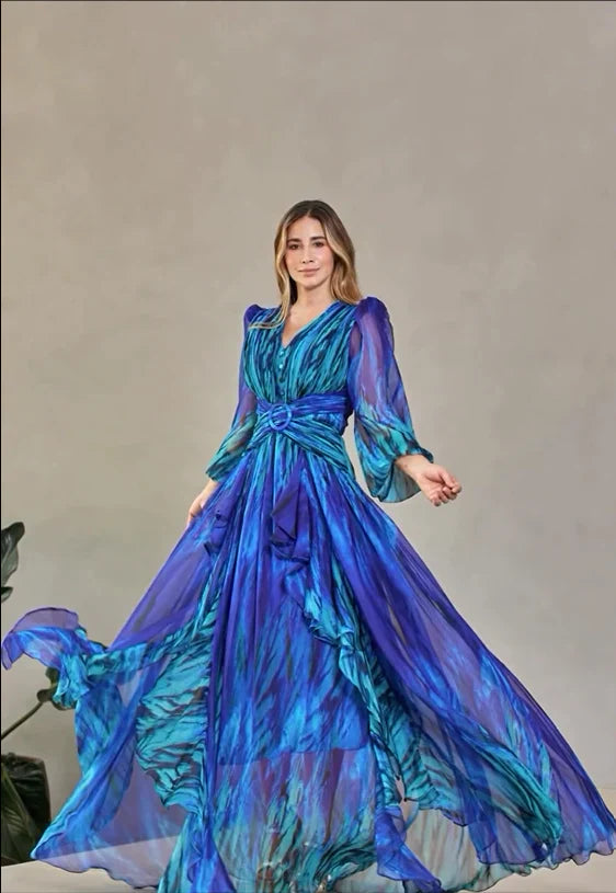 M&H | Draped Belted Maxi Dress