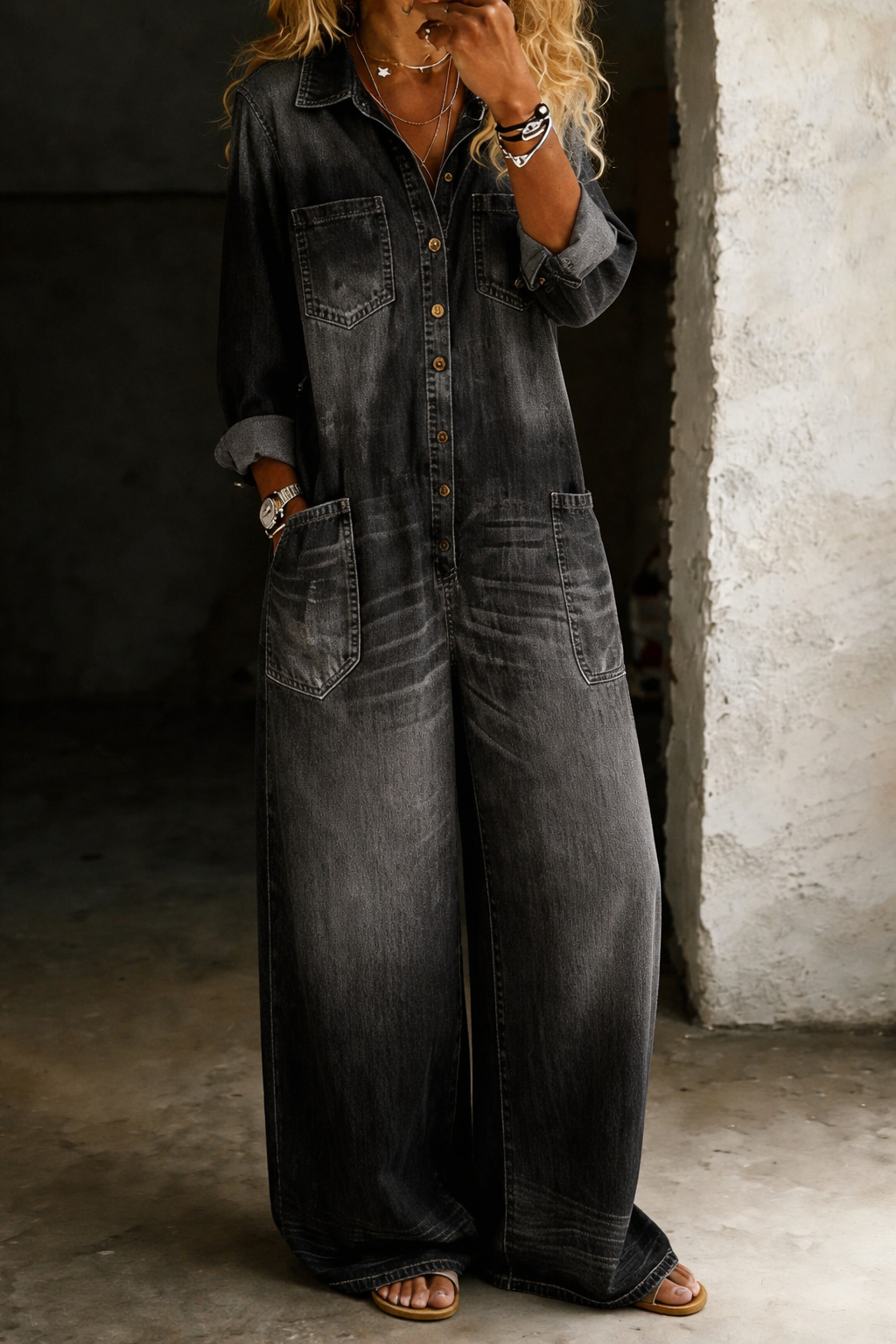 M&H | Jumpsuit with Patch Pockets
