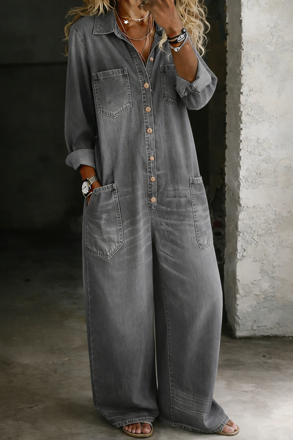 M&H | Jumpsuit with Patch Pockets
