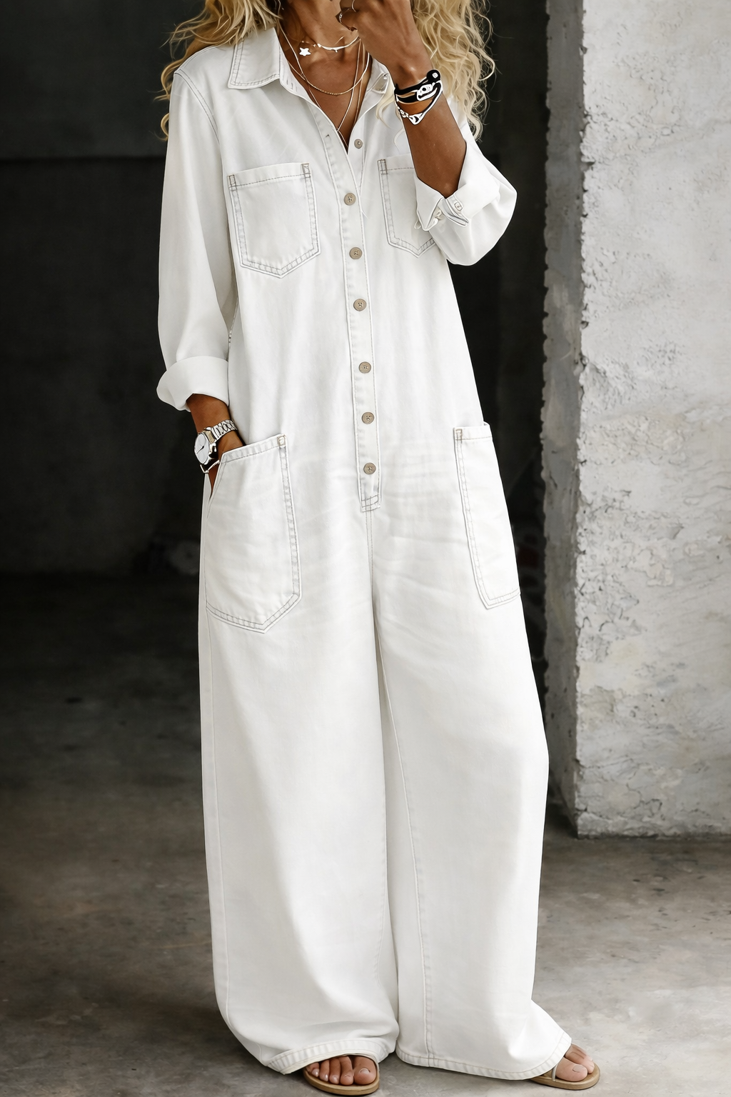 M&H | Jumpsuit with Patch Pockets