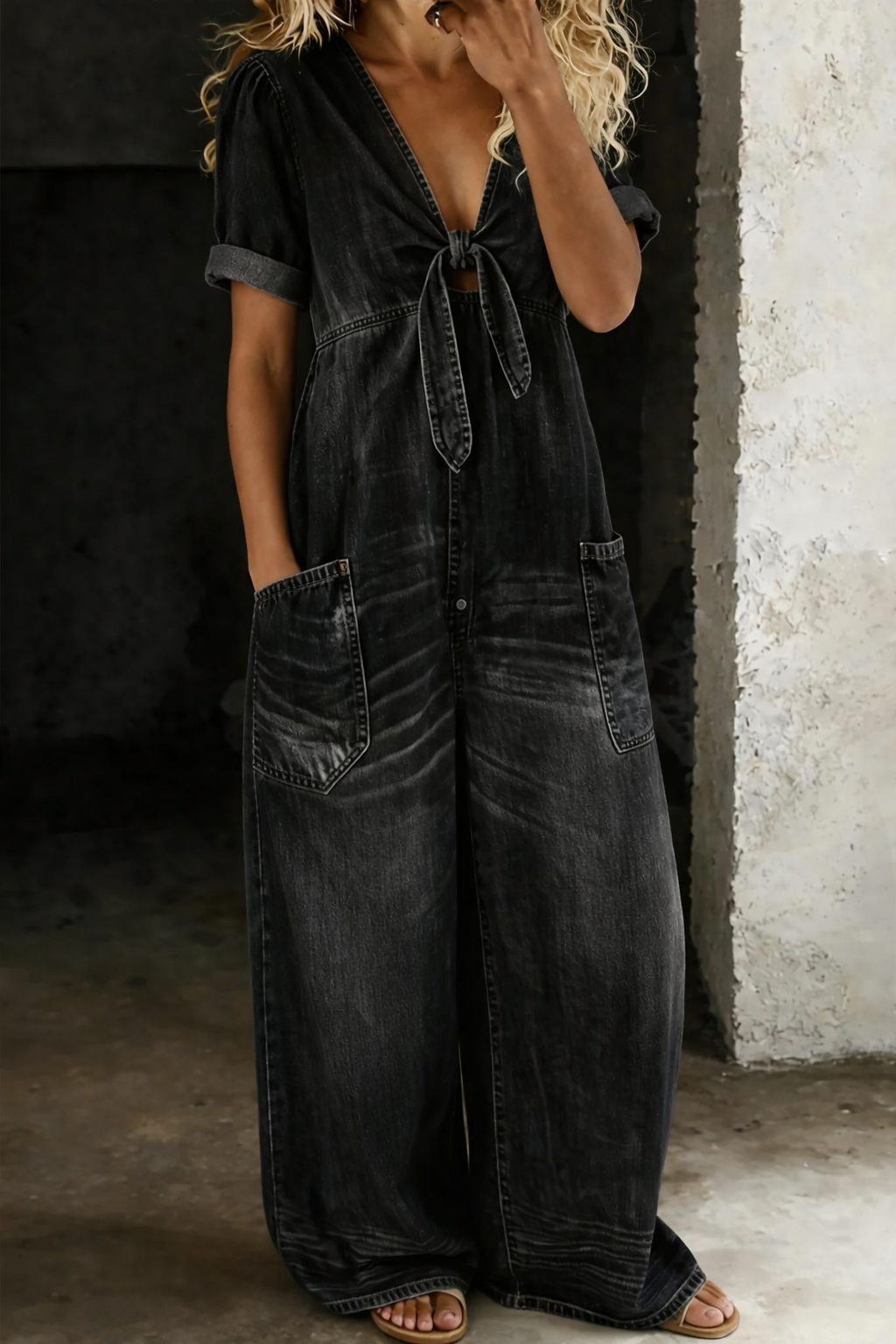 M&H | V-Neck Jumpsuit