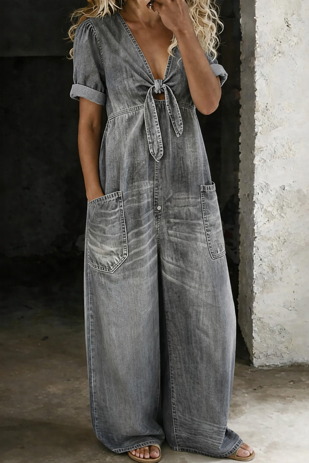 M&H | V-Neck Jumpsuit