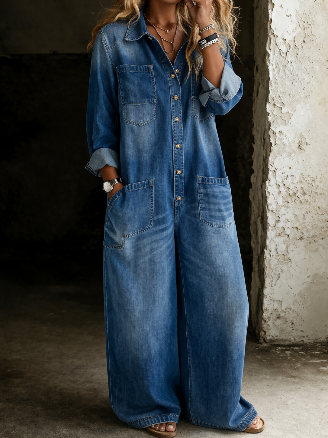 M&H | Jumpsuit with Patch Pockets