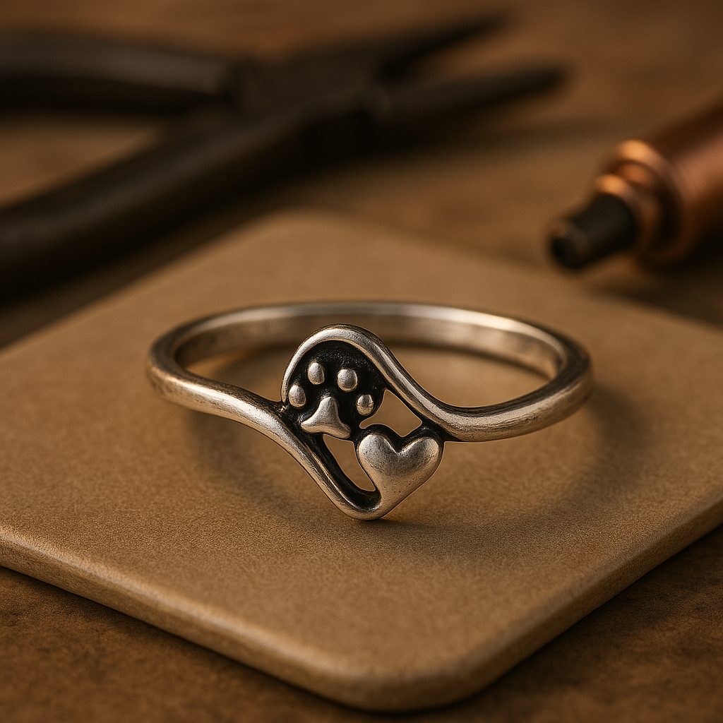 Elmont | Sterling Silver Paw Print Ring