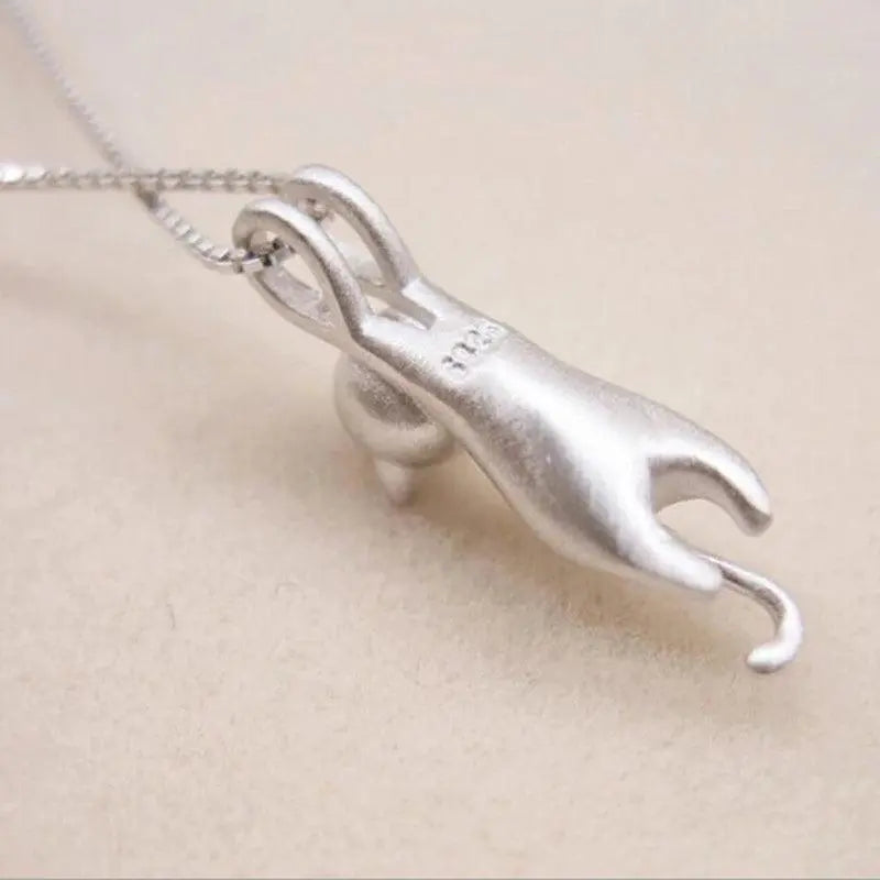 Elmont | Sterling Silver Kitten Pendant Necklace