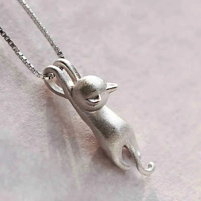 Elmont | Sterling Silver Kitten Pendant Necklace