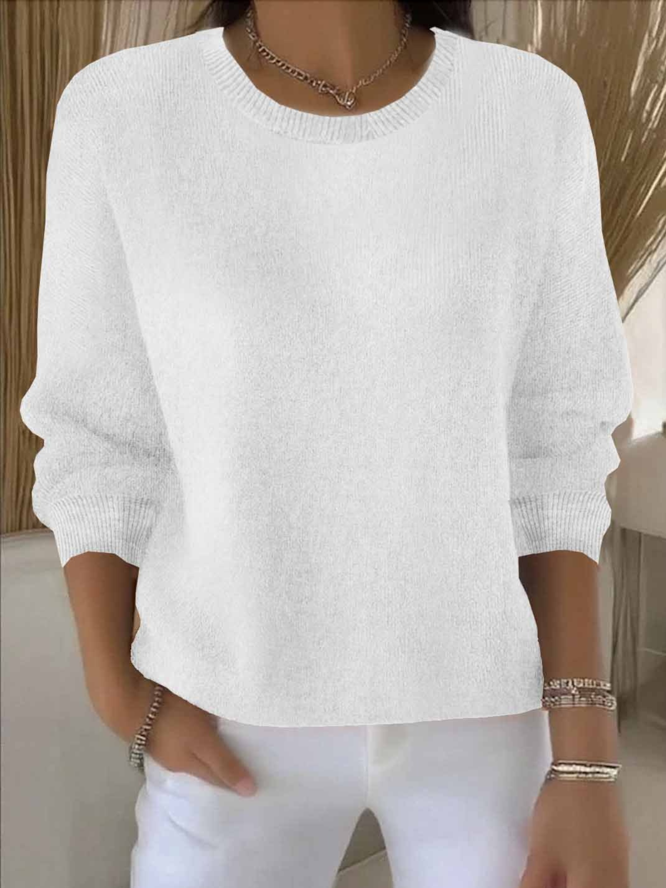 Sarah | Textured Knit Pullover Sweater
