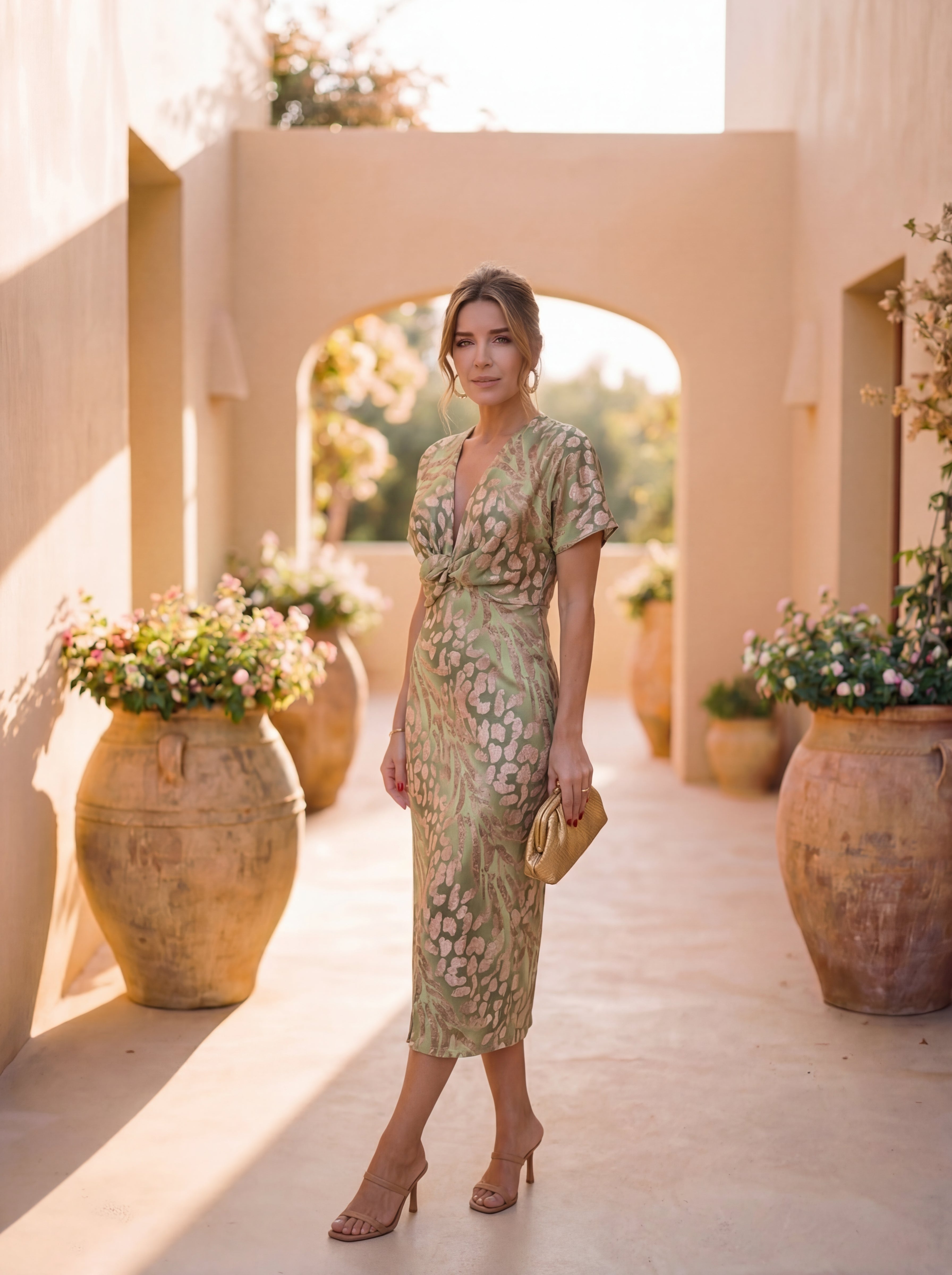 M&H | Twisted Waist Midi Dress
