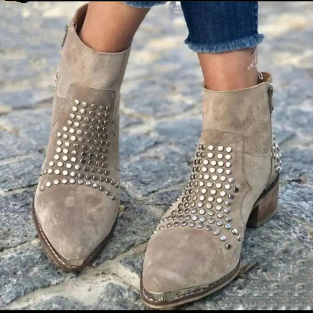 Elmont | Studded Pointed-Toe Ankle Boots