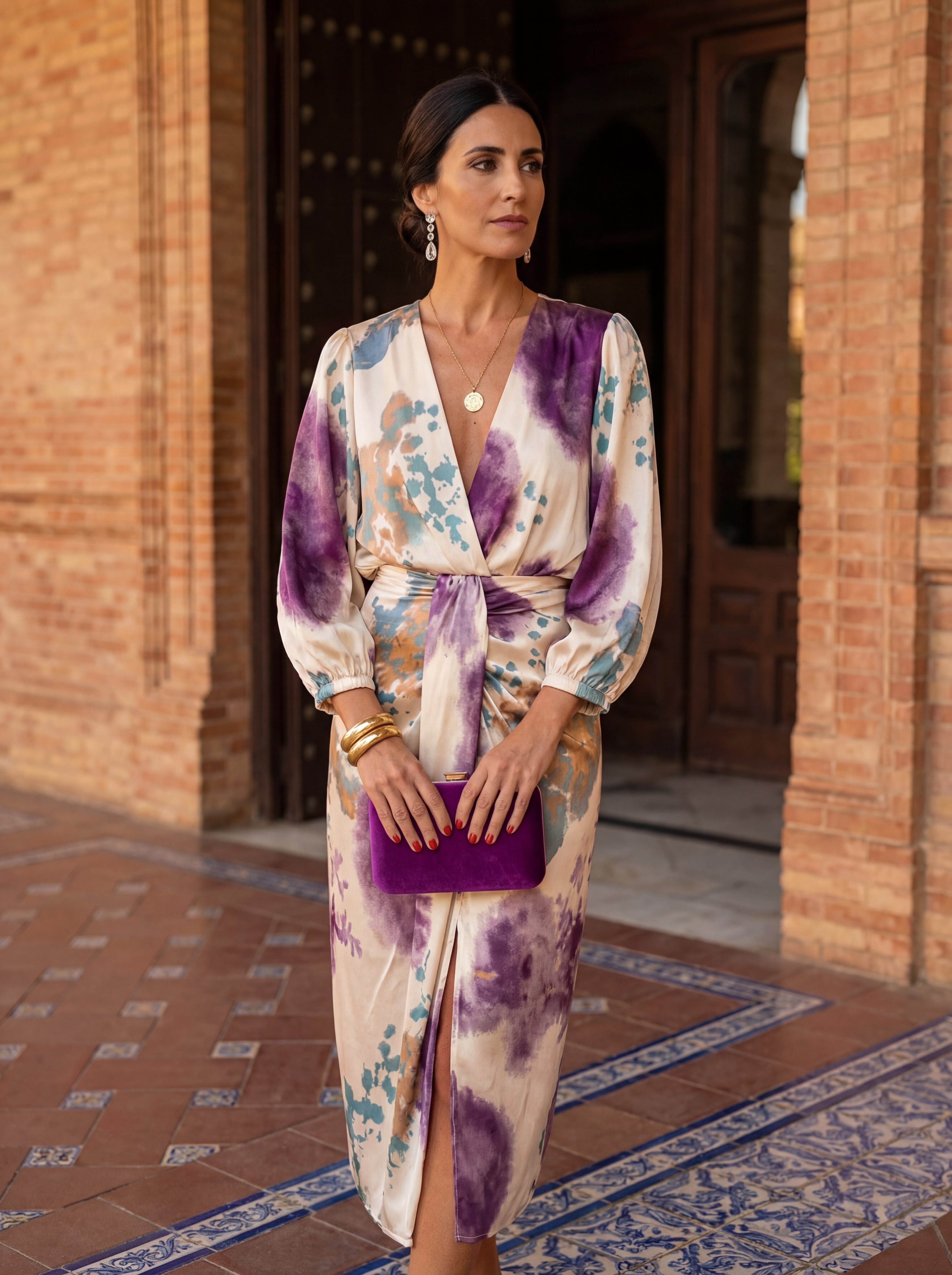 M&H | Draped Long-Sleeve Midi Dress