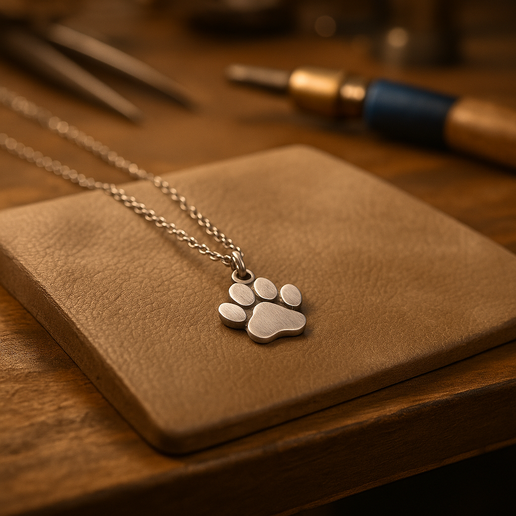 Elmont | Sterling Silver Paw Print Necklace