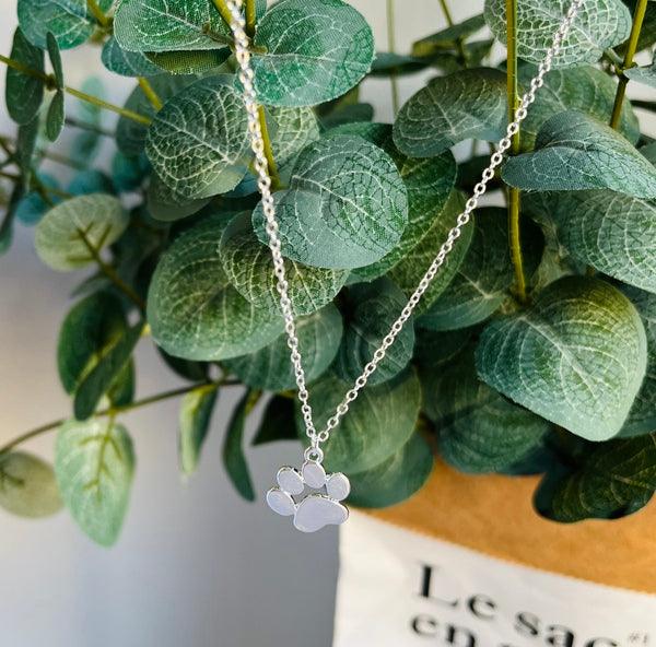 Elmont | Sterling Silver Paw Print Necklace
