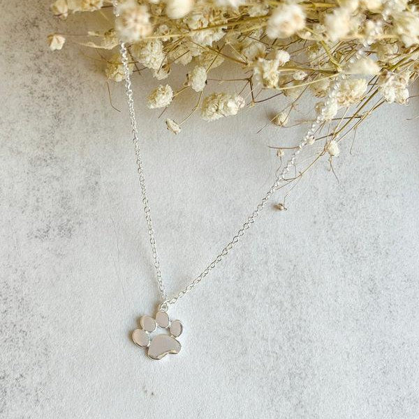 Elmont | Sterling Silver Paw Print Necklace