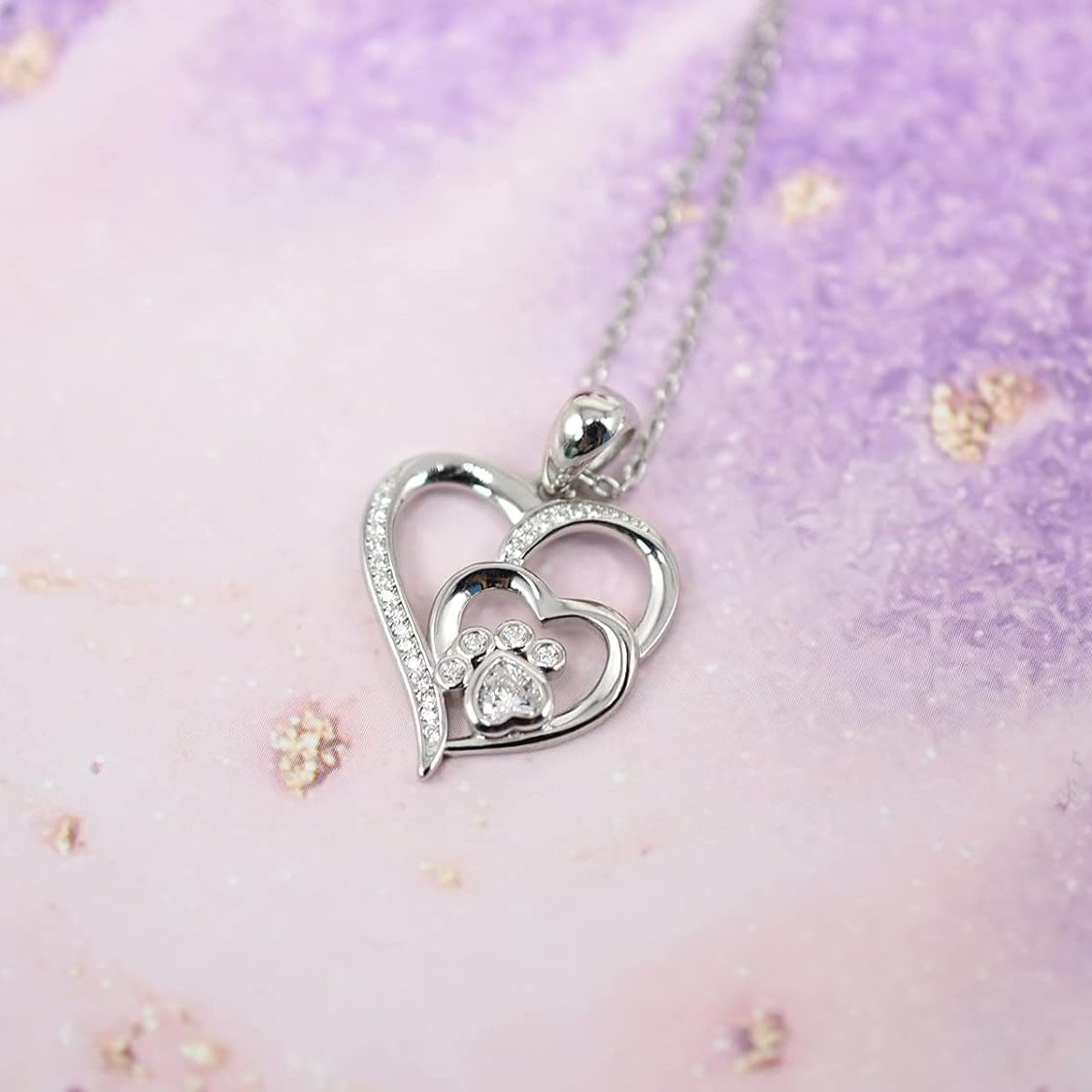 Elmont | 925 Sterling Silver Paw Heart Necklace