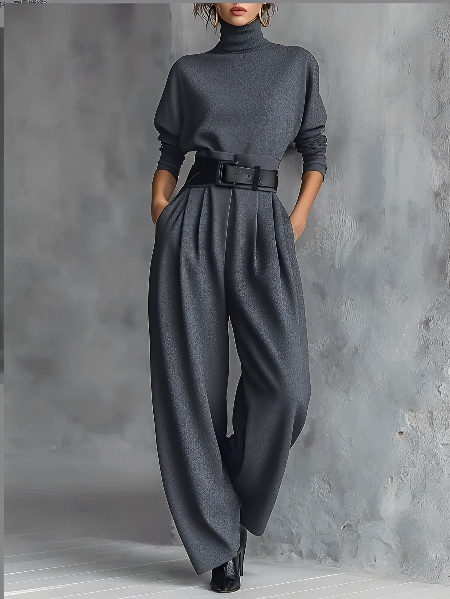 Elmont | Turtleneck Wide-Leg Jumpsuit