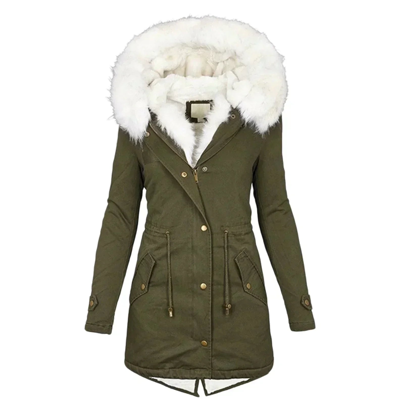Elmont | Long Winter Coat with Faux Fur Lining
