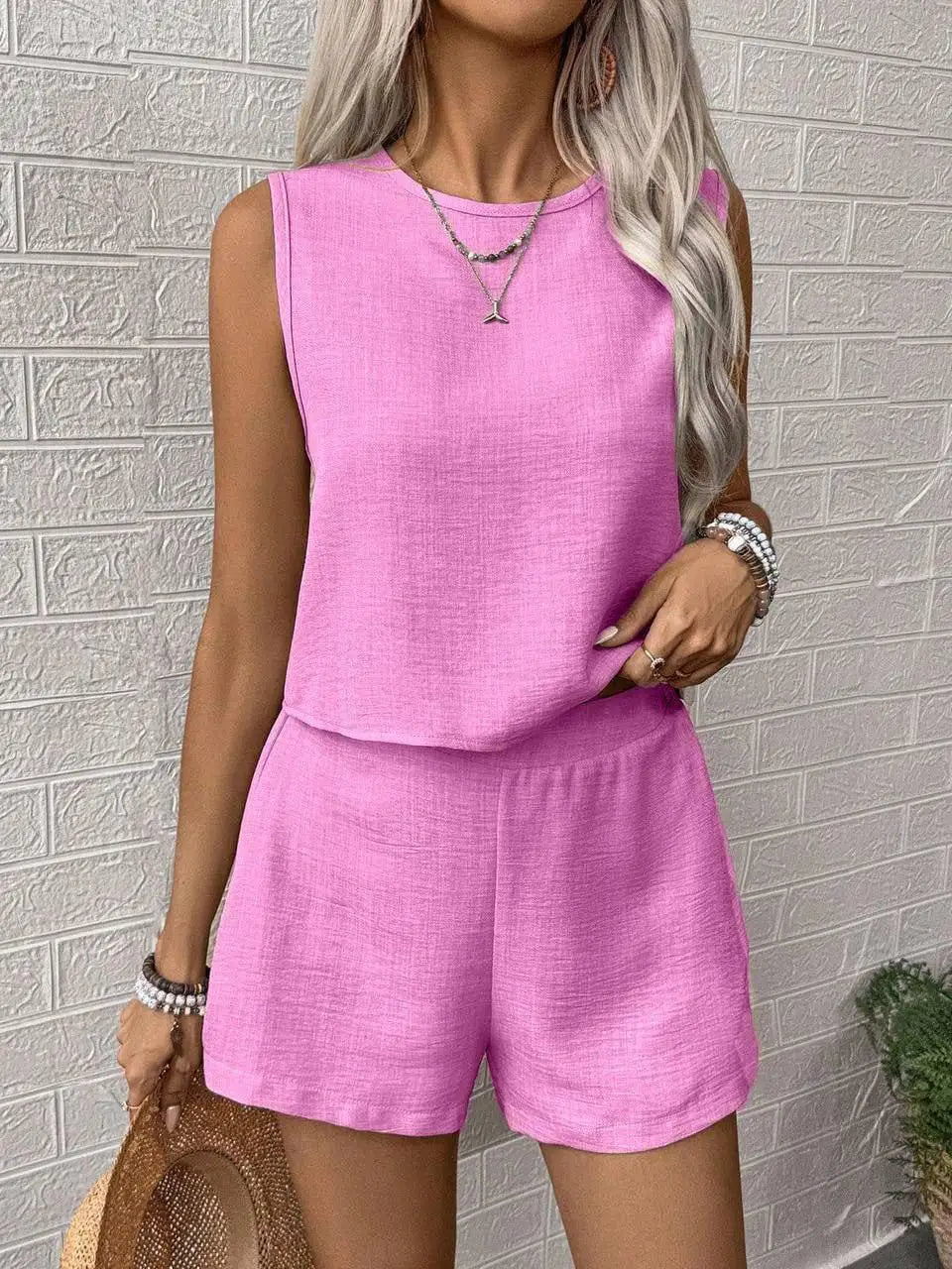 M&H | Sleeveless Top & Loose Shorts Set