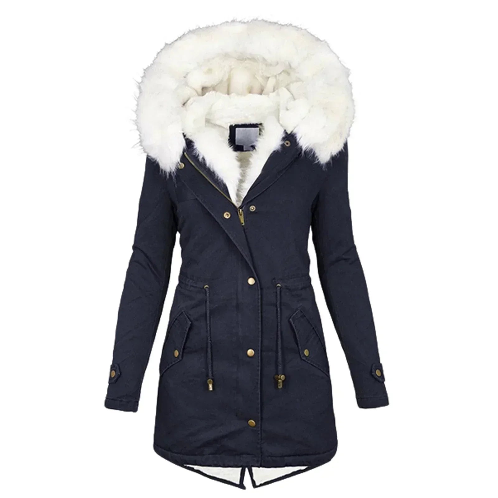 Elmont | Long Winter Coat with Faux Fur Lining