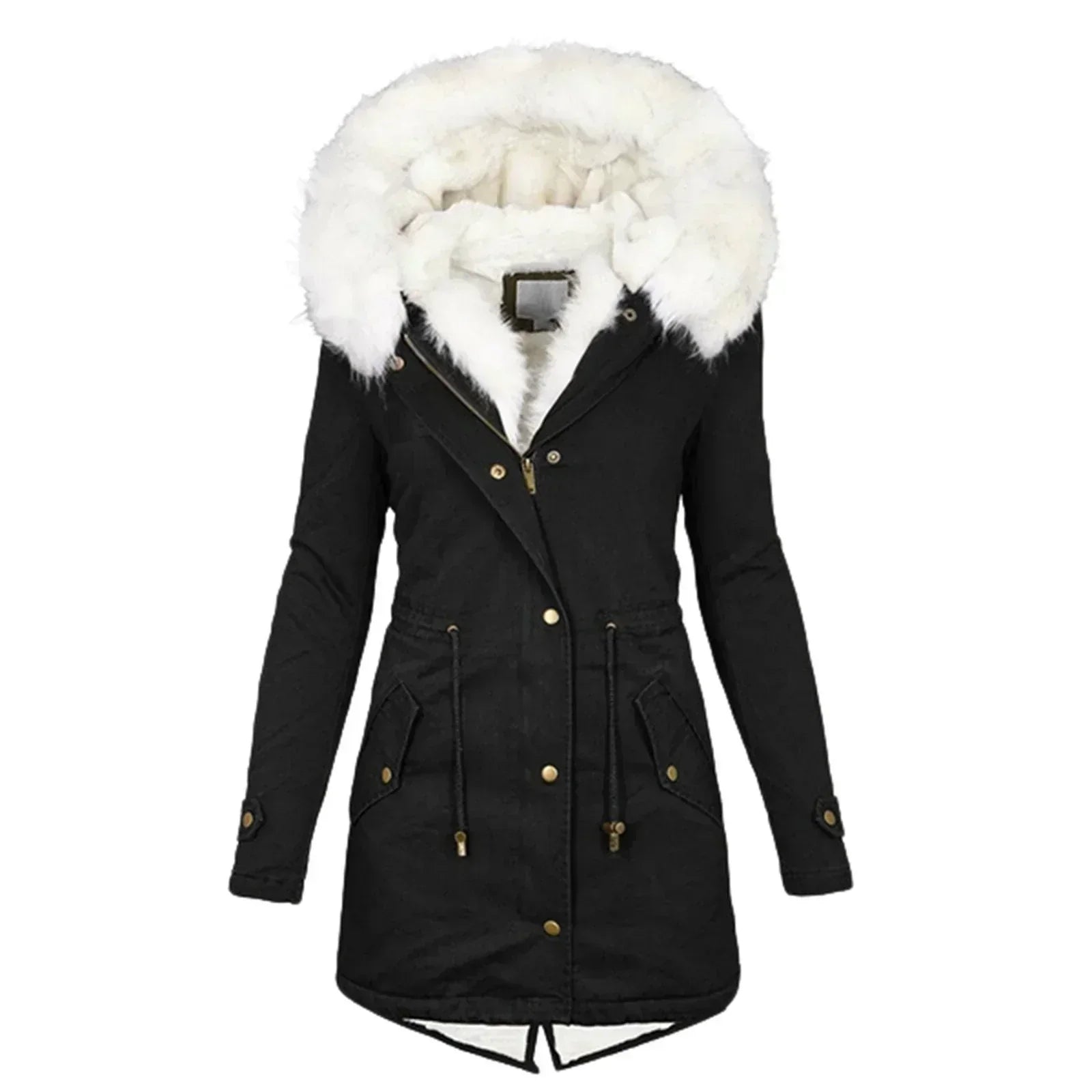 Elmont | Long Winter Coat with Faux Fur Lining