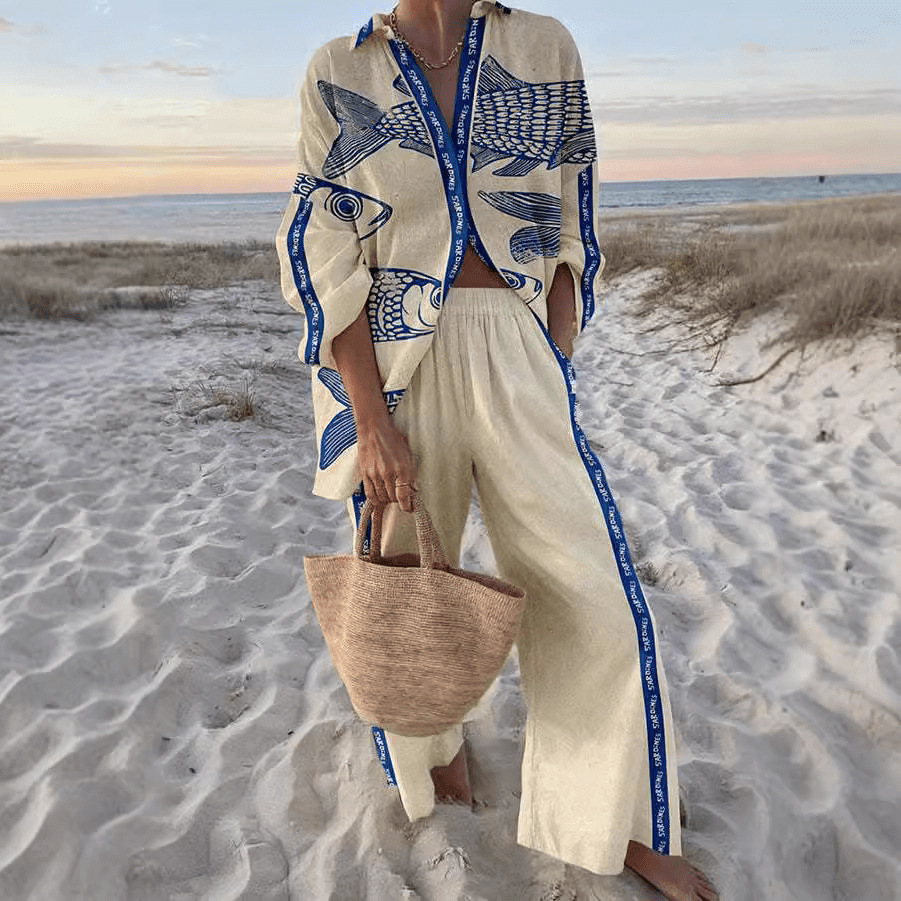 M&H | Linen-Cotton Blouse & Pants Set