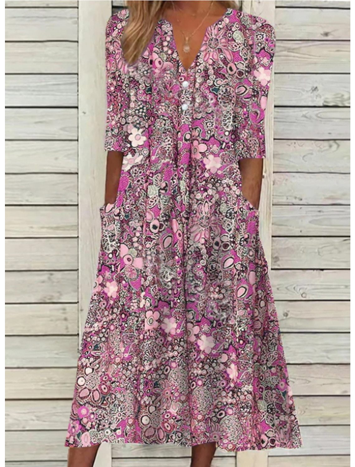 Marisol | Relaxed-Fit V-Neck Midi Dress