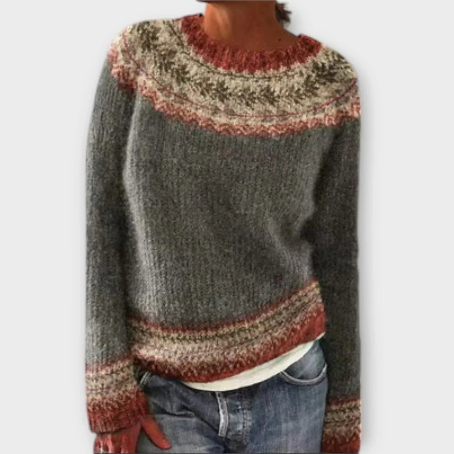 Aisha | Patterned Crewneck Sweater