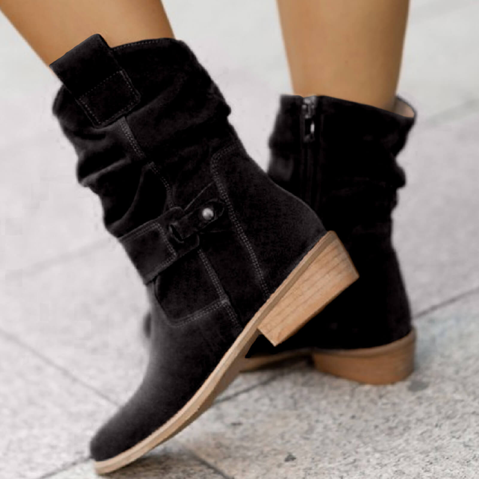 Elmont | Pleated Ankle Boots