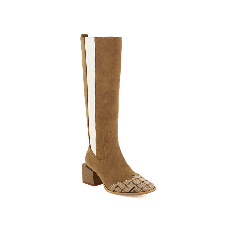Elmont | Tall Camel Boots with Contrast Band