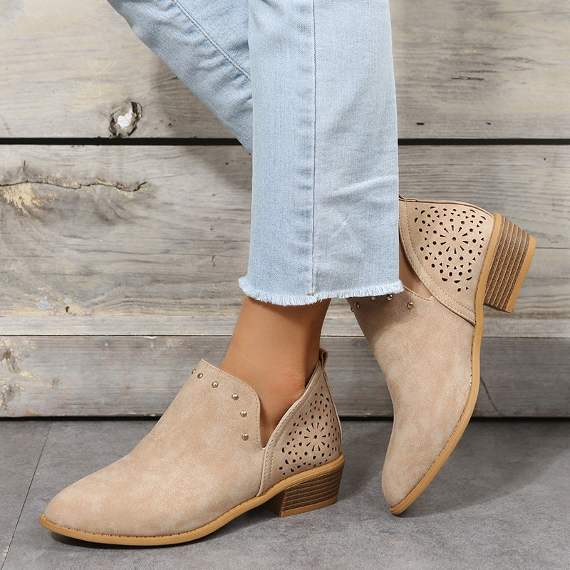 Elmont | Perforated Studded Ankle Boot