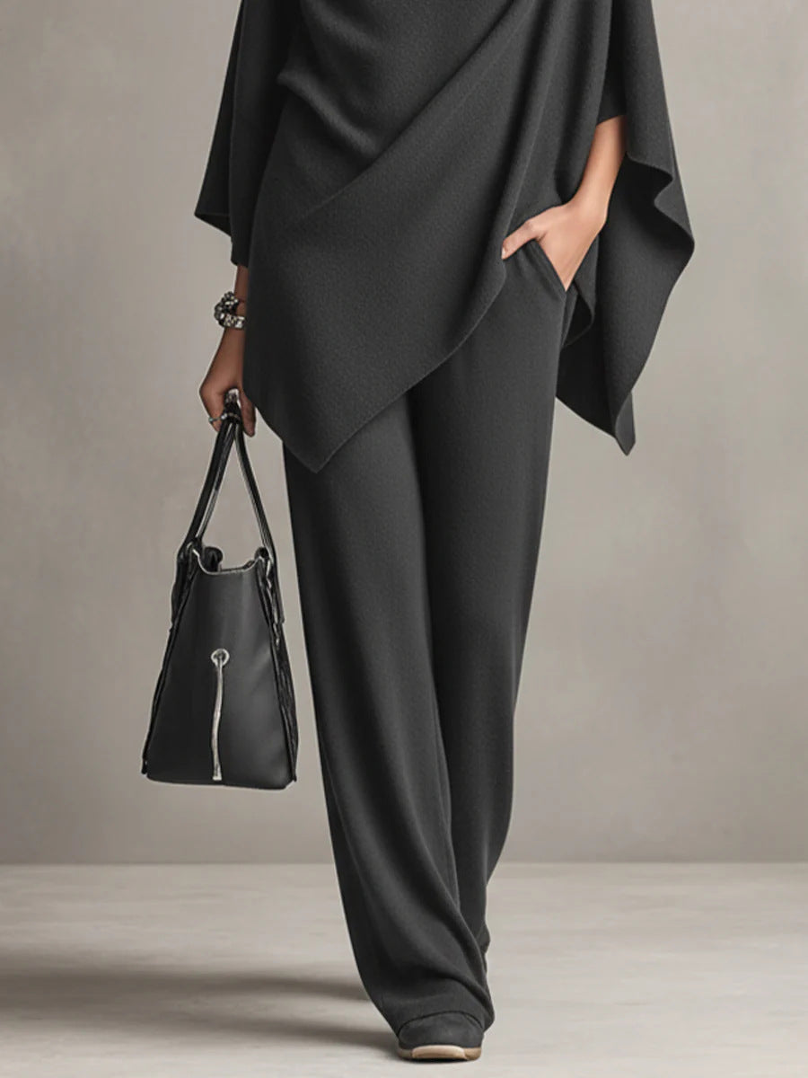 Elmont | Draped Top and Wide-Leg Pants Set