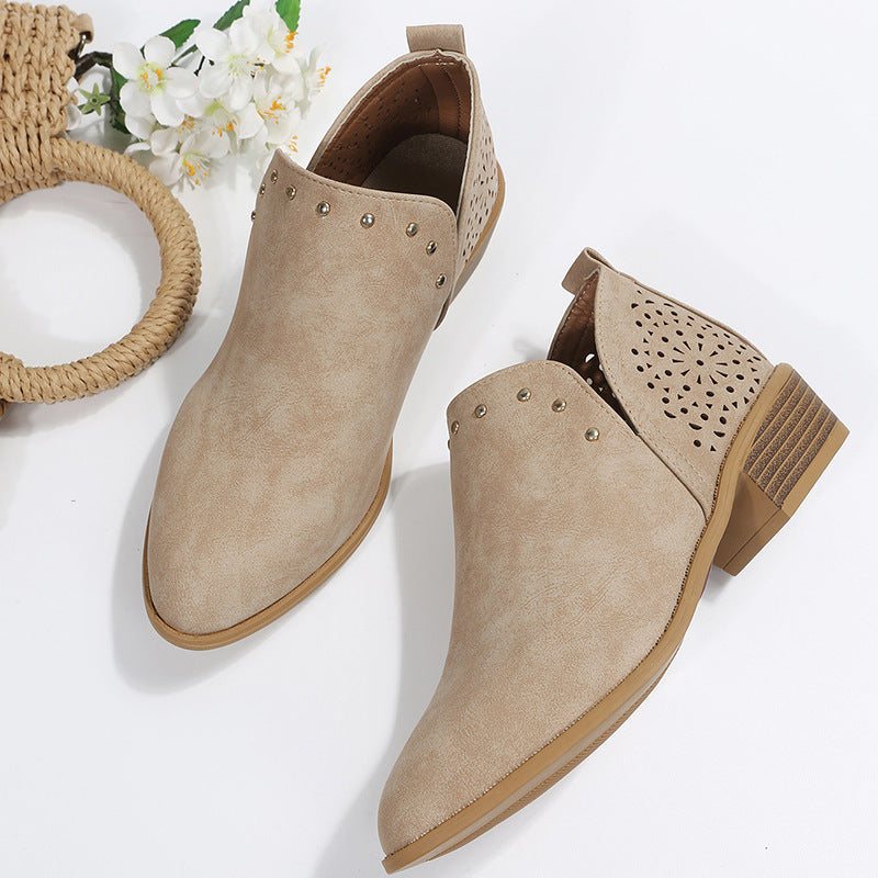 Elmont | Perforated Studded Ankle Boot