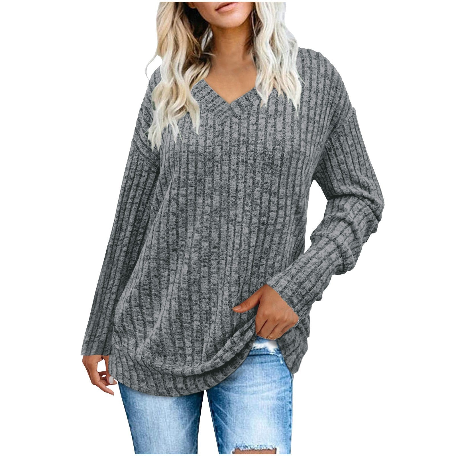 Elmont | Women's V-Neck Oversized Knit Sweater