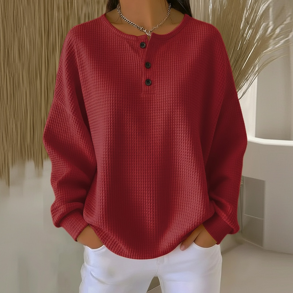 Marisol | Waffle Knit Sweatshirt