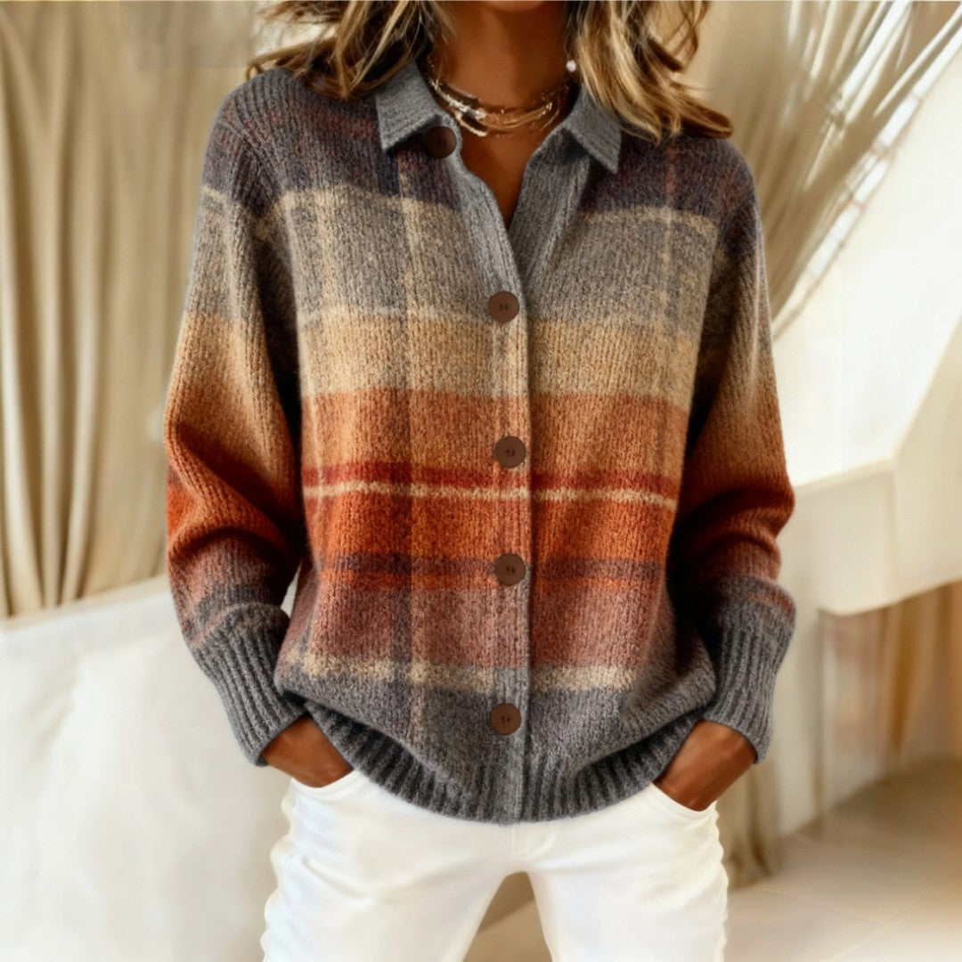 Elmont | Wool-Blend Plaid Blouse