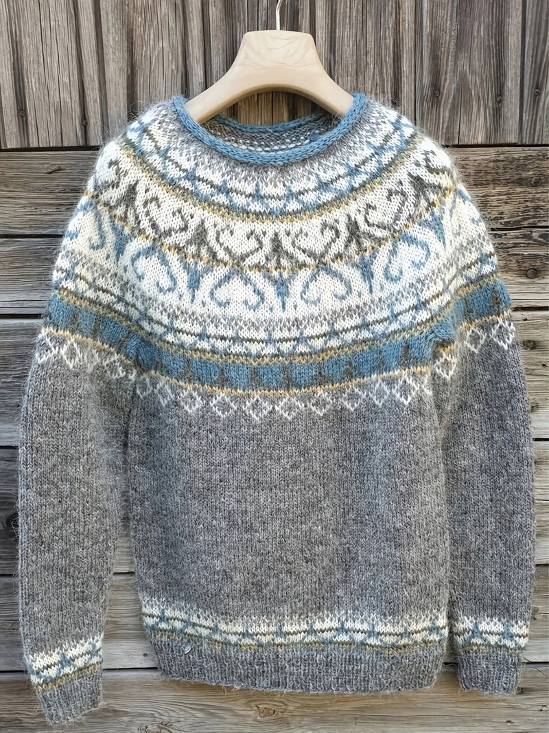 Elmont | Wool-Blend Yoke Crewneck Sweater