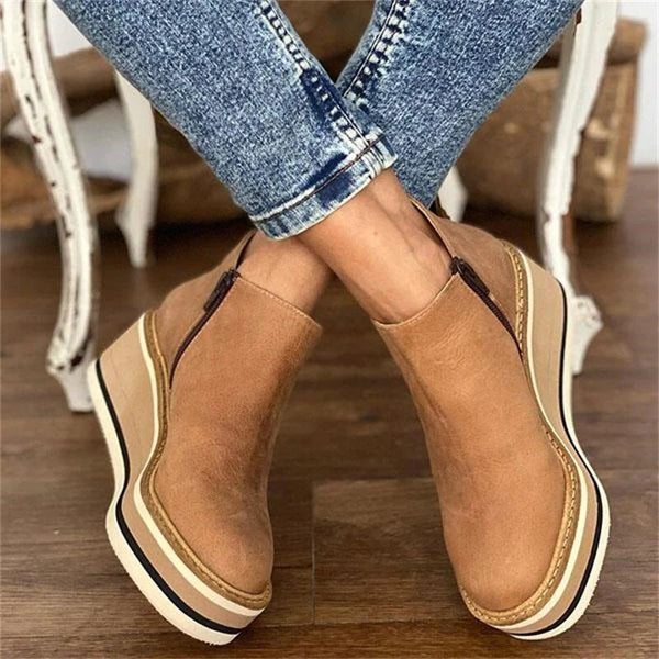 Elmont | Platform Ankle Boot with Side Zipper