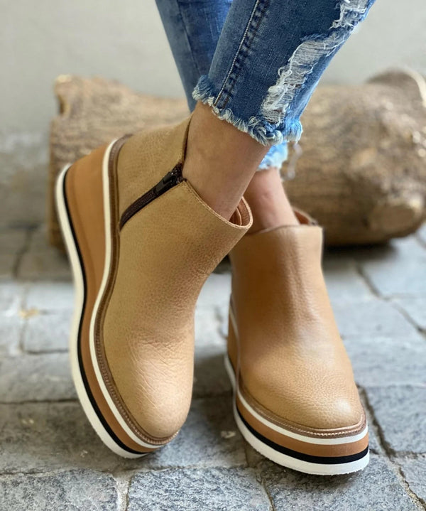 Elmont | Platform Ankle Boot with Side Zipper