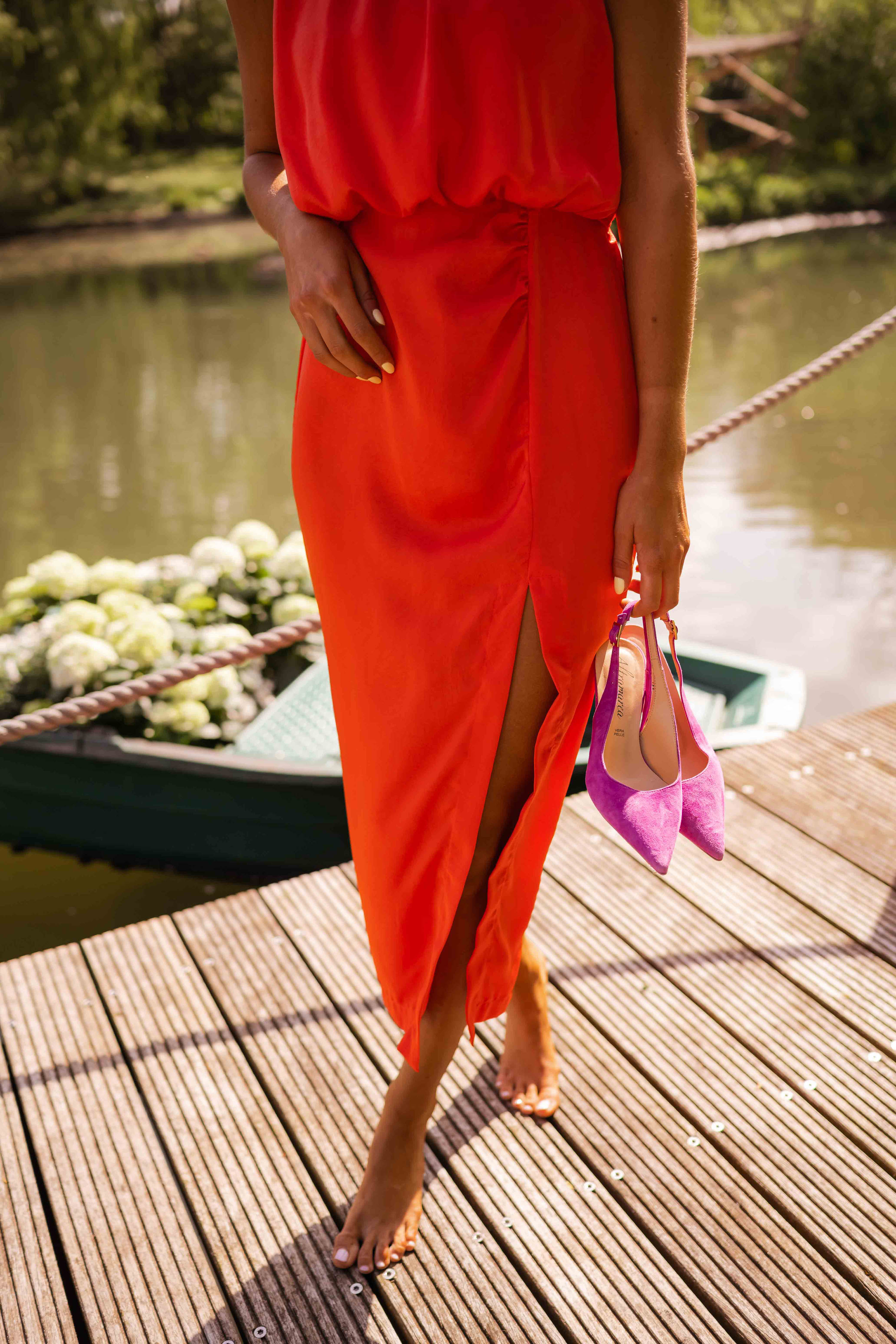 M&H | High-Neck Midi Dress