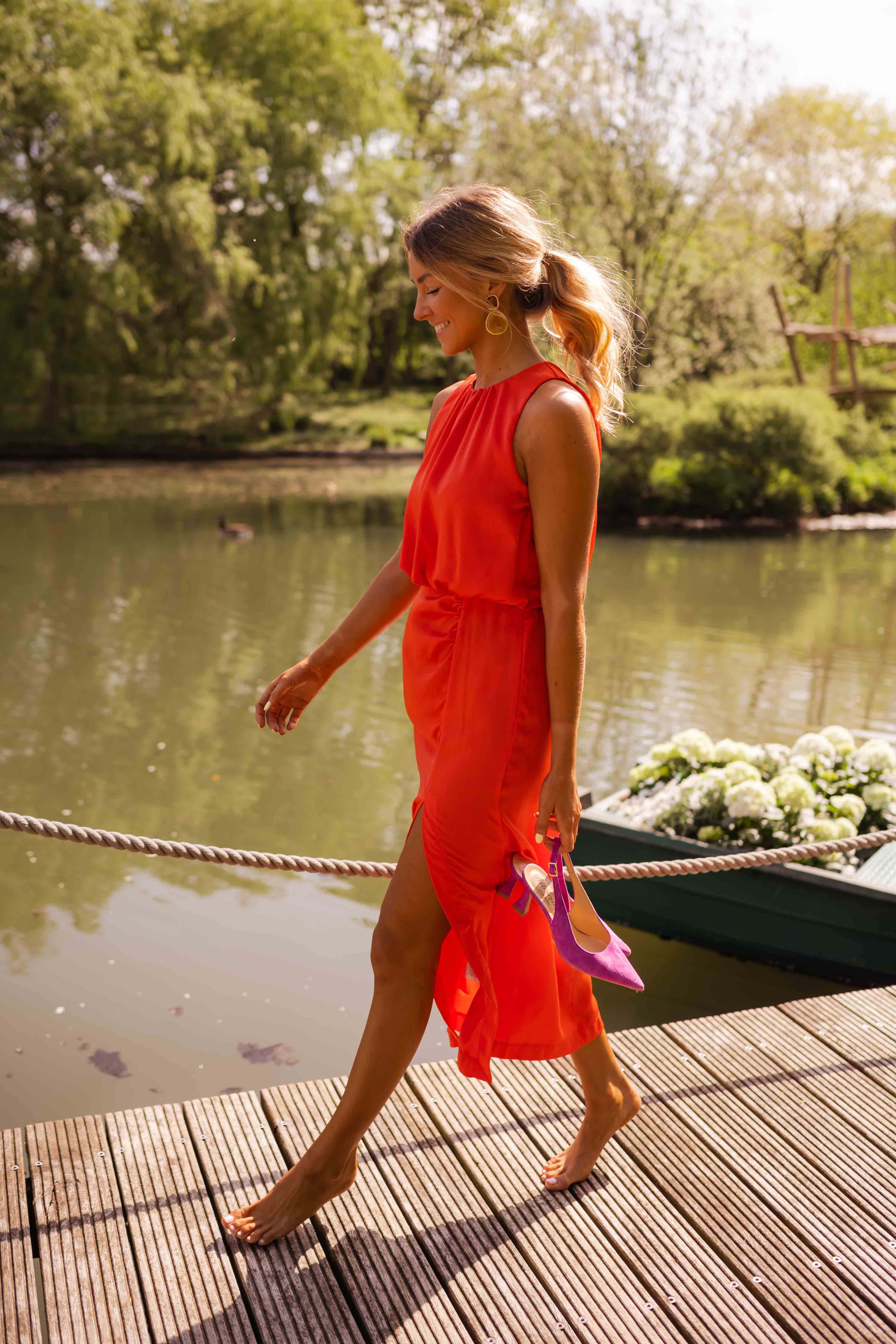 M&H | High-Neck Midi Dress