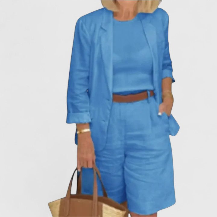 M&H | Shorts Suit Set with High-Waisted Shorts