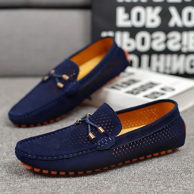 Elmont | Men's Perforated Leather Slip-On Loafers