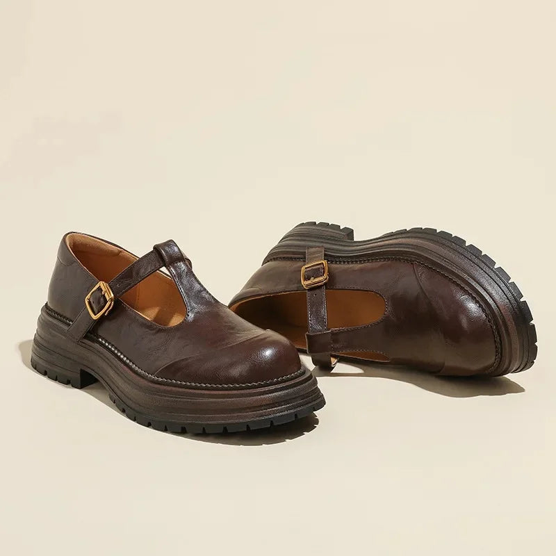 Elmont | Leather Mary Jane Flats