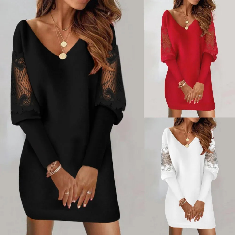 Elmont | Lace-Sleeve Relaxed Dress