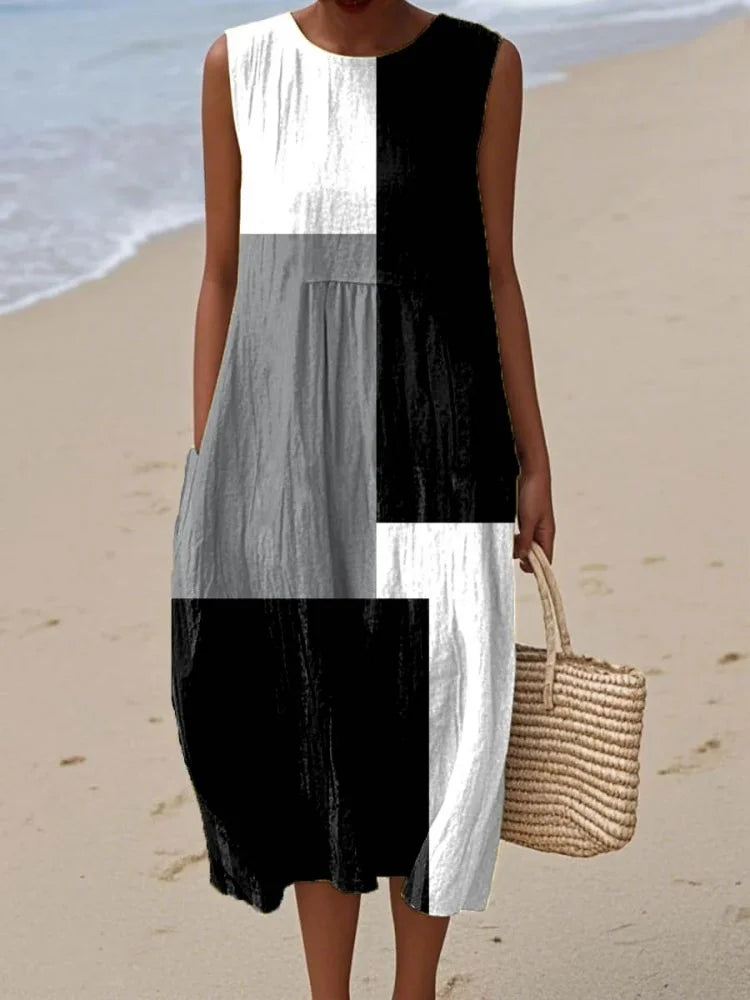 Elmont | Geometric Print Midi Dress