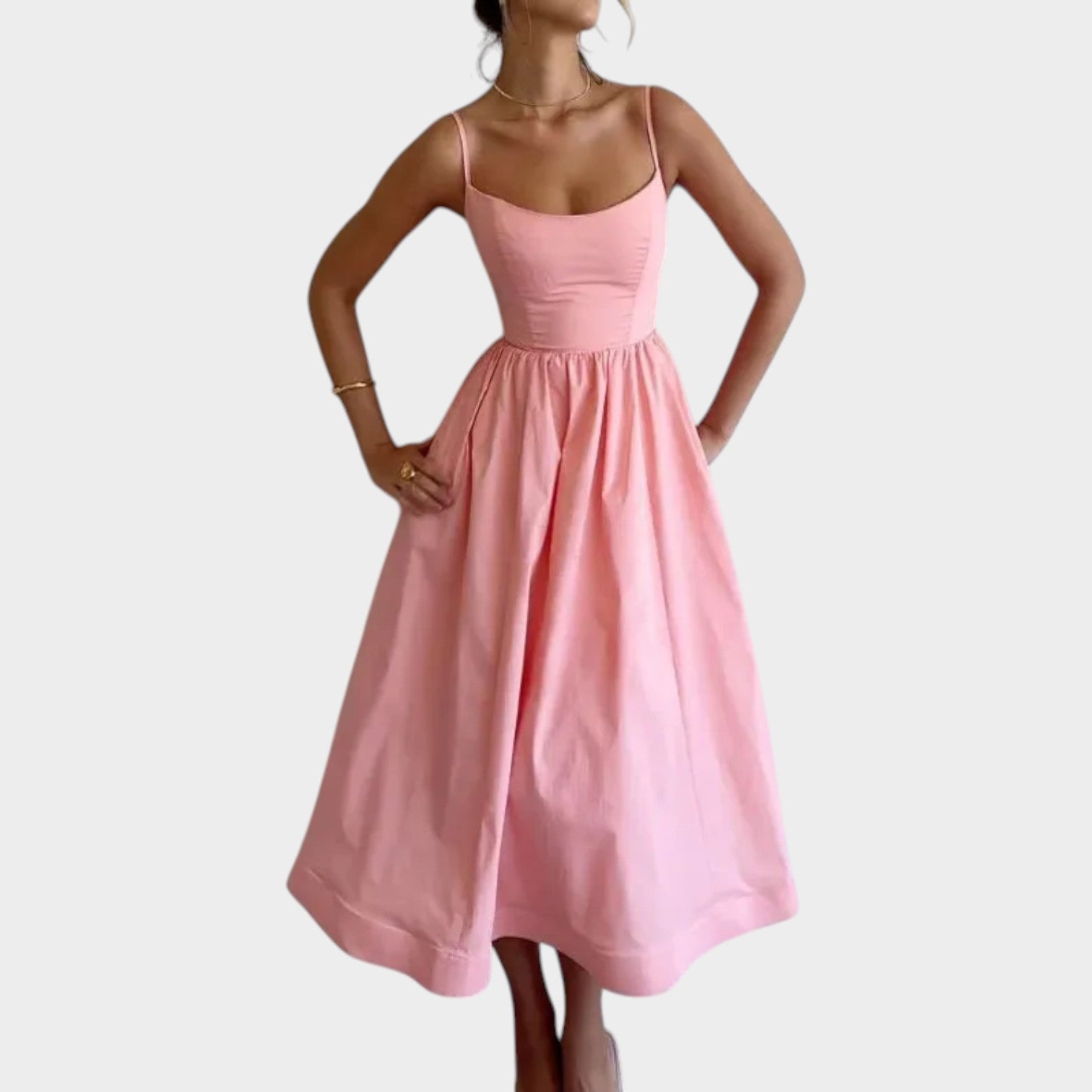 Naomi | Spaghetti Strap Flowy Midi Dress