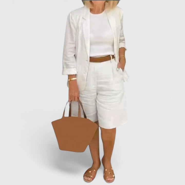 M&H | Shorts Suit Set with High-Waisted Shorts