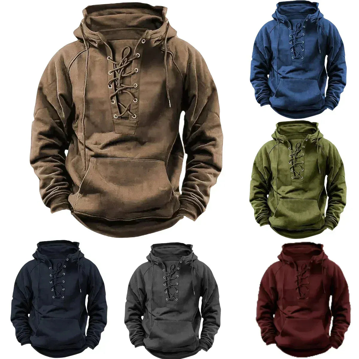 Elmont | Lace-Up Cotton Fleece Hoodie