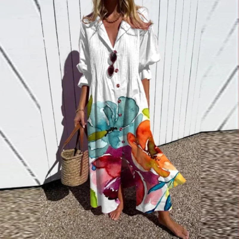 Maya | Floral V-Neck Maxi Dress