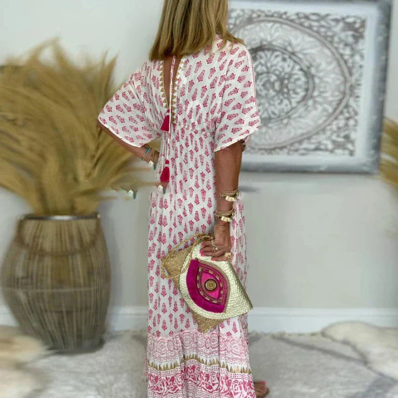 Sarah | Boho Print Loose Maxi Dress