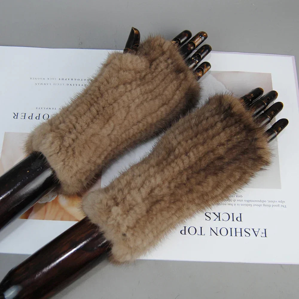 Elmont | Mink Fur Fingerless Gloves